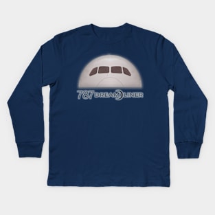 787 front view Kids Long Sleeve T-Shirt